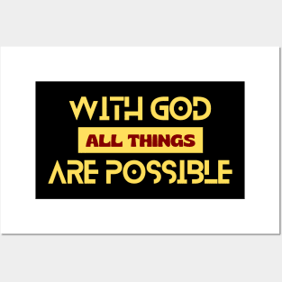 With God All Things Are Possible | Christian Typography Posters and Art